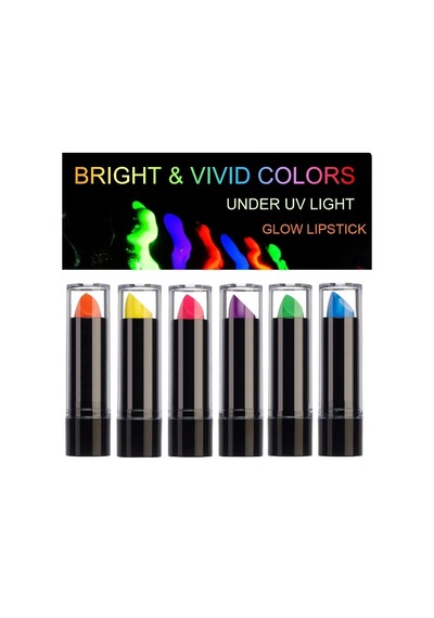 Karanlıkta Parlayan Yanan Uv Neon Ruj Yüz Boyama 6 Adet 6 Renk 0-99