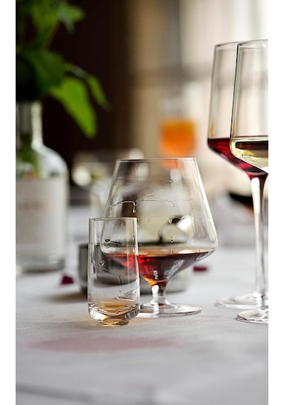 Rocks Kristal Camdan Kırmızı Şarap Kadehi, 40 Cl, 2'li Set, Şeffaf Çok Renkli