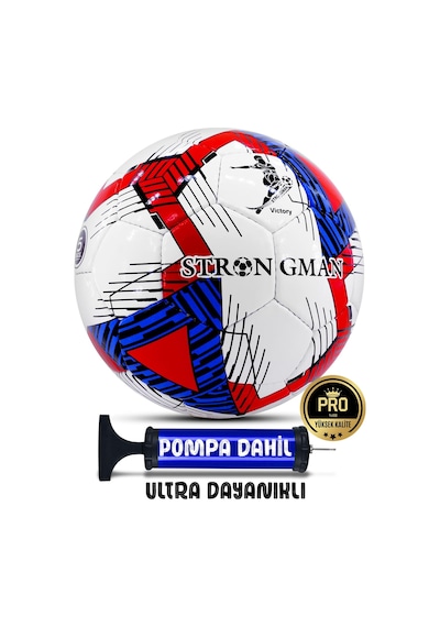 Telvesse Futbol Topu Pompalı Set Profesyonel El Dikişli Dayanıklı Sert Zemin Halı Saha Topu 701 No:5 Karışık Renkli