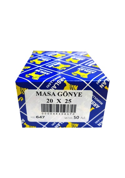 Arslan Mamulleri Masa Gönye 20x25 50'li Paket Renkli