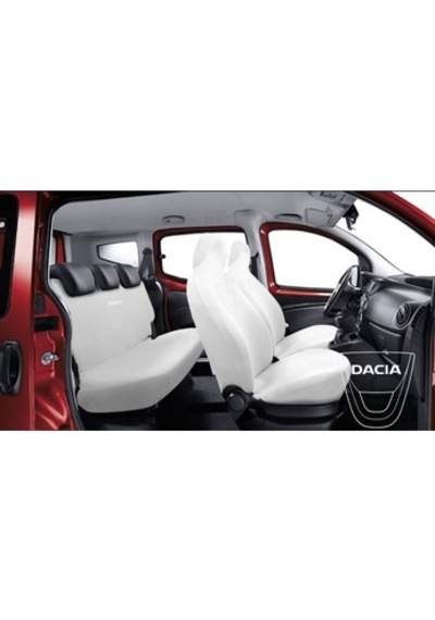 Oto Koltuk Kılıfı Ön Arka Set Gri Dacia Beyaz