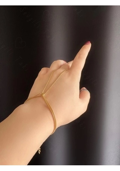 Gold Zincirli Çelik Şahmeran Love Serisi Gold