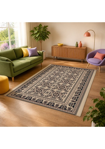 Kartela Halı Afgan Halı Jüt Taban Dokuma Halı Bej - 160 X 240 Cm