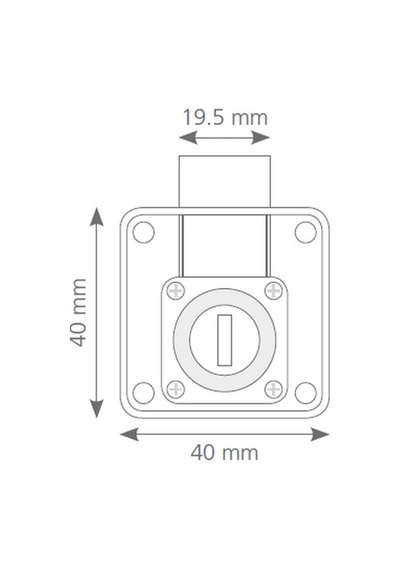 Canex Kare Çekmece Kildi - Zamak D 19 Mm X L 22 Mm Mobilya