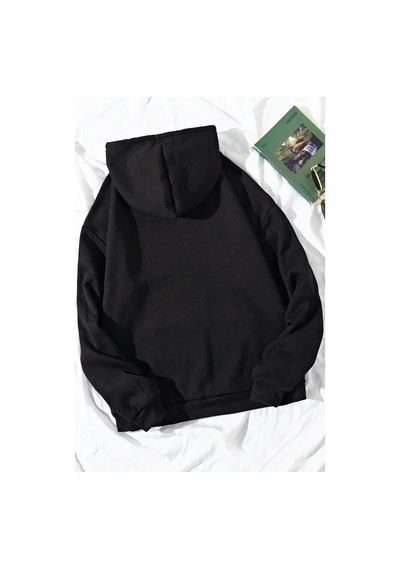Unisex Oversize Dream Butterfly Baskılı Sweatshirt Siyah