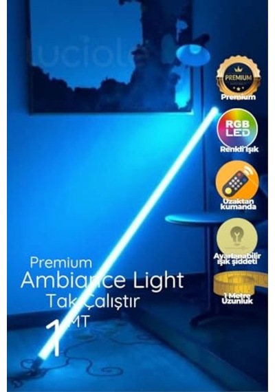 Rgb Led Strip Tube Light Lambader Uzaktan Kumandalı Işık Lamba Ampül Aydınlatma Renkli Animasyonlu6 Diğer