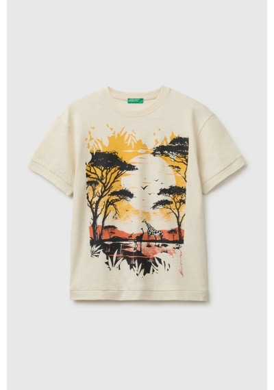 United Colors Of Benetton Erkek Çocuk Ekru Önü Baskı Detaylı Bisiklet Yaka T-shirt 6-14 Yaş -2849 United Colors Of Benetton Erkek Çocuk Ekru Önü Baskı Detaylı Bisiklet Yaka T-shirt 6-14 Yaş -2849