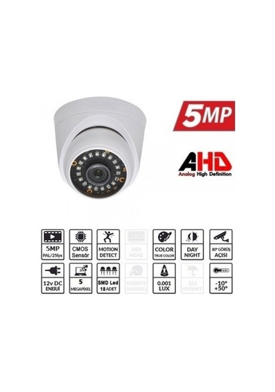 Ezcool Ez-5025hd 5 Mp 3.6mm Lens Ahd Dome Kamera