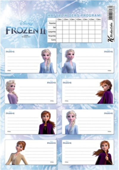 Keskin Color Okul Etiketi Ders Programlı Frozen Iı 3 Lü 220130-92 Renkli