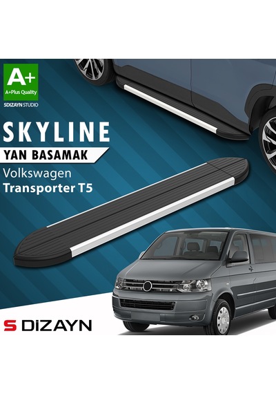 S-dizayn Vw Transporter T5 Kısa Şase Skyline Aluminyum Yan Basamak 213 Cm 2003-2015 A+ Kalite