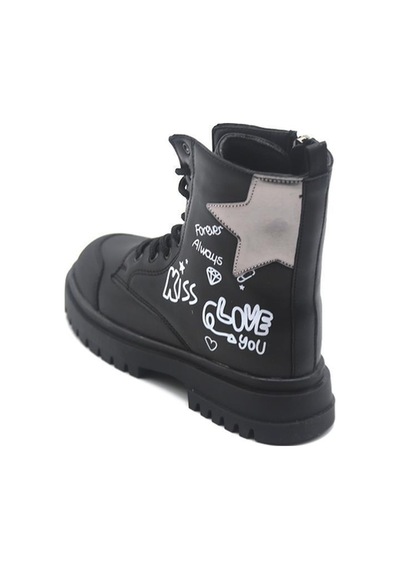 Pepino Trendyshose1566 İçi Polarlı Soğuk Geçirmez Çocuk Bot Sıyah Siyah