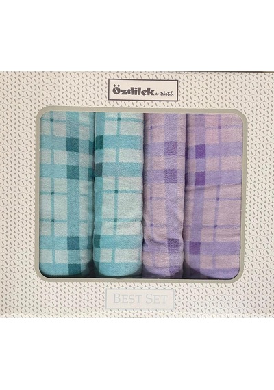 Özdilek Weave Best Set Hamam Takımı Yeşil-lila Çok Renkli