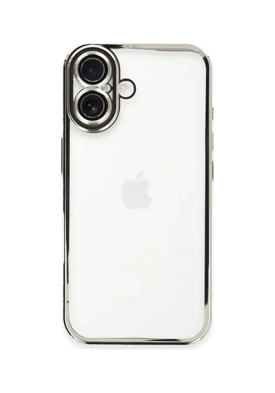 Newface Apple İphone 16 Plus Kılıf Razer Lensli Silikon - Gümüş
