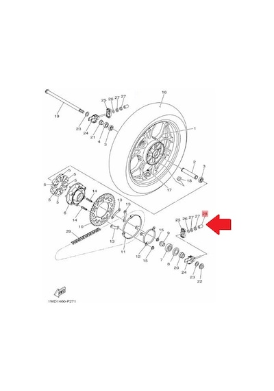 YAMAHA R25 / MT25 ZİNCİR GERGİ CİVATASININ TAPASI 40D-E443G-00