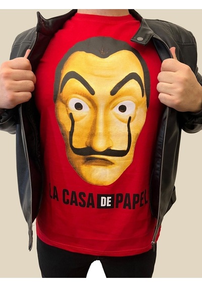 Noıssey Mavi Etiket T-shirt La Casa De Papel Maske 000002-tsy Kırmızı