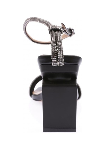 Dgn K9016 Kadin Silver Taş Bantli Bilekten Bağlamali Topuklu Sandalet K9016-1748-R1534 Siyah