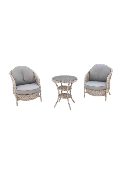 Conjunto Rattan Dedikodu Balkon Bahçe Takımı 2+1 Rehome Bej