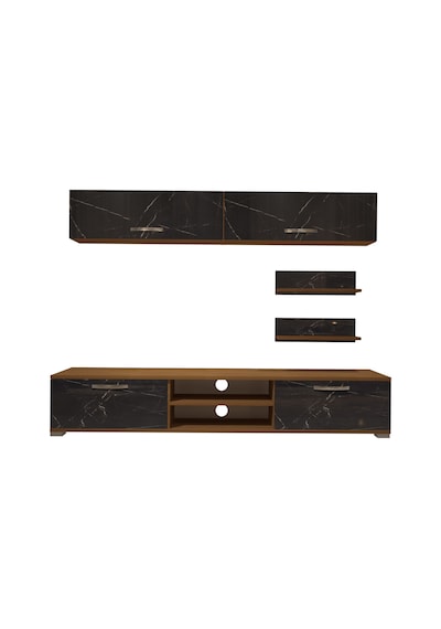 Decoraktiv Eko 5 Mdf Dvd Tv Ünitesi Tv Sehpası Ceviz - Siyah Mermer