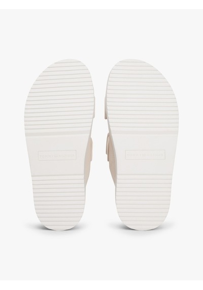 Tommy Hilfiger Double Strap Nubuck Sandal Kadın Bej Terlik - Fw0fw09298