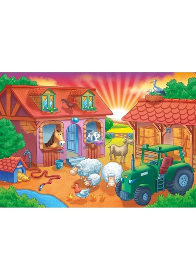 Ks Games 12 Parça Jumbo Puzzle Sunrise On The Farm
