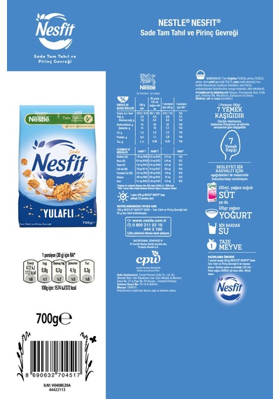 Nestle Nesfit Sade Kahvaltılık Gevrek 700 G