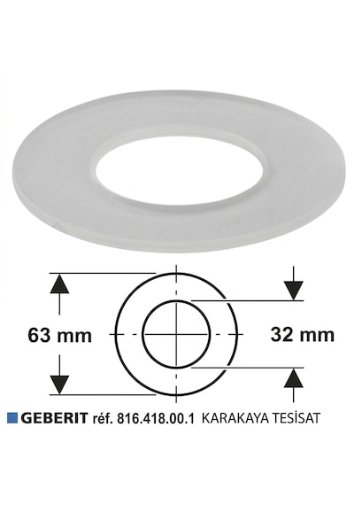 816.418.00.1 Geberit Rezervuar Alt Conta 12cm Rezv. Için Beyaz / Şeffaf