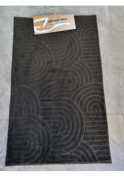 Dinarsu 2'li Banyo Paspası 60x100 40x60 Kaymaz Taban Siyah