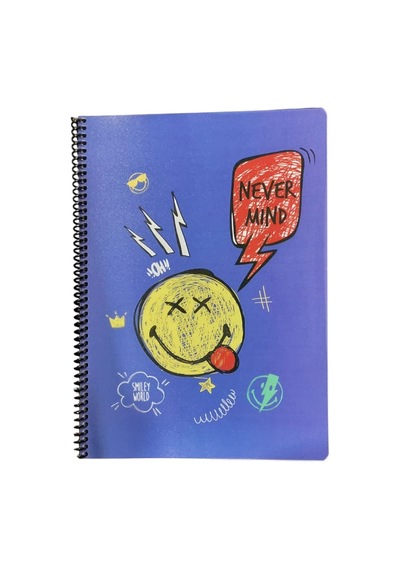 A4 Telli 80 Yaprak Kareli Umur Smiley Emoji Defter Plastik Kapak Çok Renkli