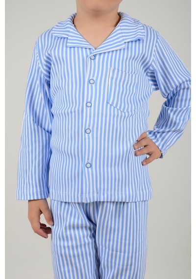 Lemoon Çizgili Düğmeli Çocuk Pijama Takımı C83294 001