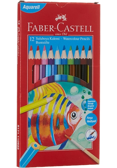 Faber-Castell Aquarell Boya Kalemi 12 Renk Karton Kutu