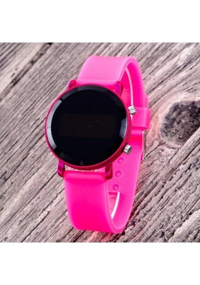 Fuşya Renk Genç Kız Saati Led Watch Dijital Kol Saat St-304315