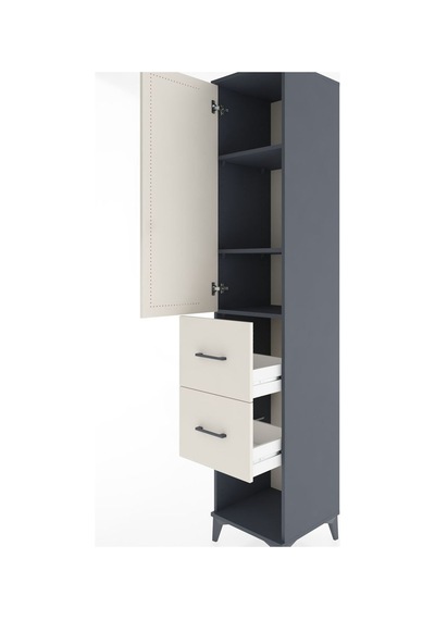 Hyperion Dolap 3 Raflı 2 Çekmeceli Tek Kapaklı 44x44x221 Antr... Antrasit