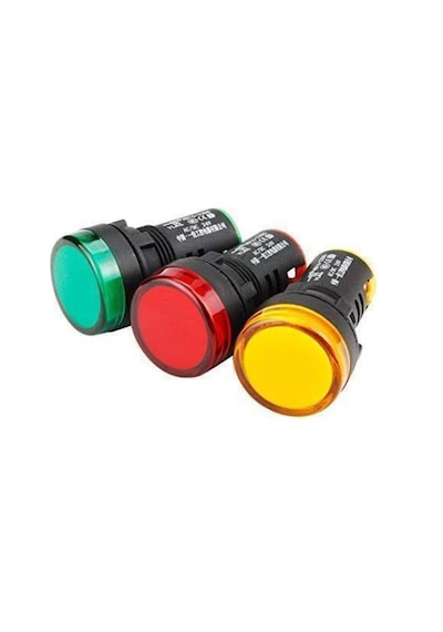 3 Adet 220v Pano Tipi Led Gösterge Lambası Işığı 22 Mm
