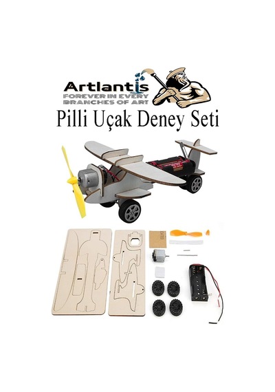 Uçak Deney Seti 1 Paket Pervane Dc Motor Uçak Maket Ahşap Uçak Planör Pilli Deney Okul Hobi Etkinlik Sınıf