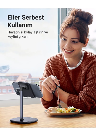 Ugreen Masaüstü Ayarlanabilir Telefon Tutucu Stant, Siyah, 60324