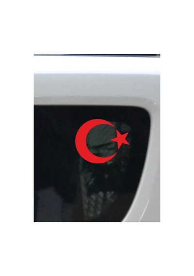 Ay Yıldız Folyo Kesim Etiket Kırmızı 15 Cm