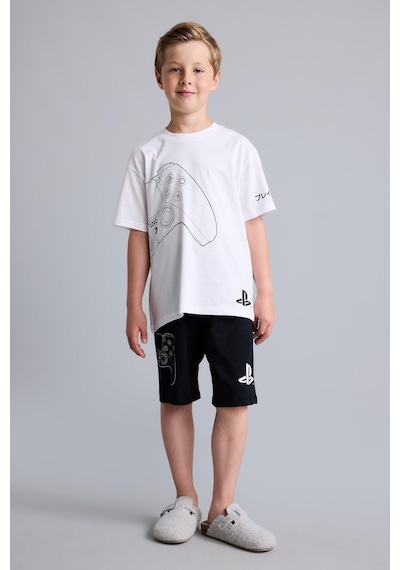 Defacto Playstatıon Lisanslı Regular Fıt 2li Beyaz Pijama Takımı Erkek Çocuk H8202a826hswt34 Beyaz-wt34