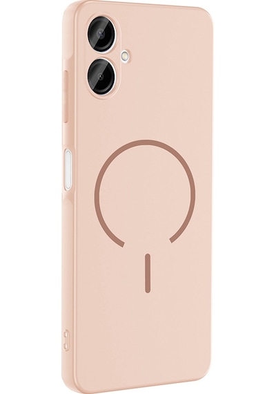Galaxy Uyumlu A06 Kılıf M-safe Şarj Özellikli Ata Meta Kapak - Rose Pembe Rose Pembe