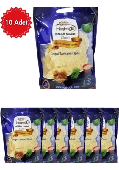 Haşiroğlu Doğal Çerezlik Tarhana Cips 225 Gr X 10 Paket Katkısız Geleneksel Köy Lezzeti