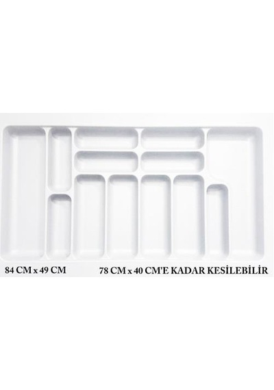 Starax Çekmece İçi Kaşıklık Beyaz En 49 CM Derinlik 49 CM