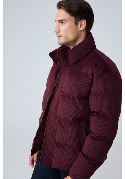 Danger Erkek Su Geçirmez Kadife Puffer Şişme Mont Bordo 4346dngr