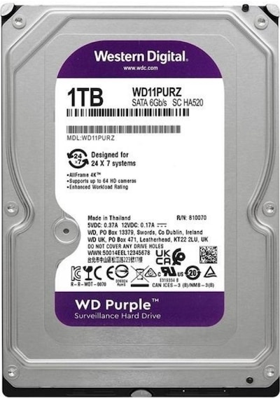 Wd Purple Wd11purz 1tb 3.5 5400rpm 64mb Sata 6gb/s 7x24 Adad10wes0010