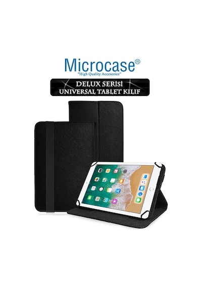 Apple Uyumlu iPad 9.7 2018 Delüx Serisi Universal Standlı Deri Kılıf + Nano