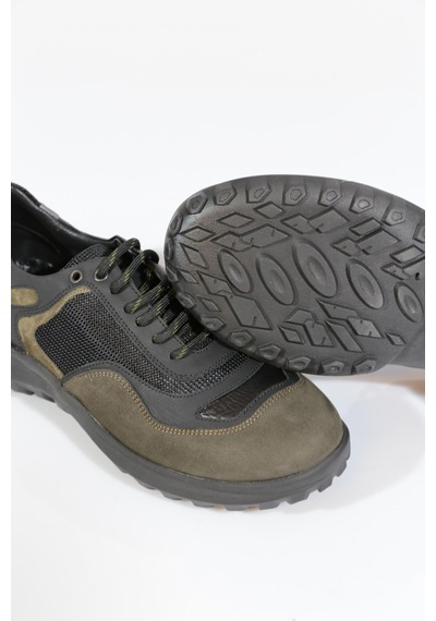 Dgn 9747 Erkek Bağcikli Sneakers Ayakkabi Haki Nubuk
