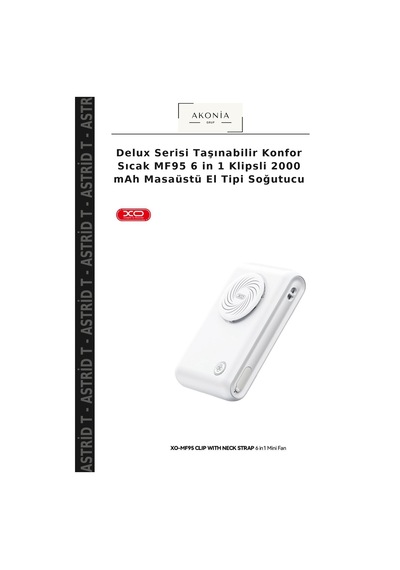 Delux Serisi Taşınabilir Konfor Sıcak Mf95 6 İn 1 Klipsli 2000 Mah Masaüstü El Tipi Soğutucu