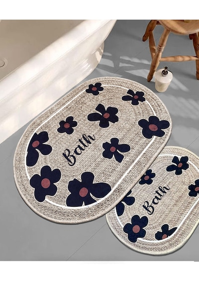 Moole Bej 3'lü Set Banyo Paspası Djtbanyo Varyantlı Renkli