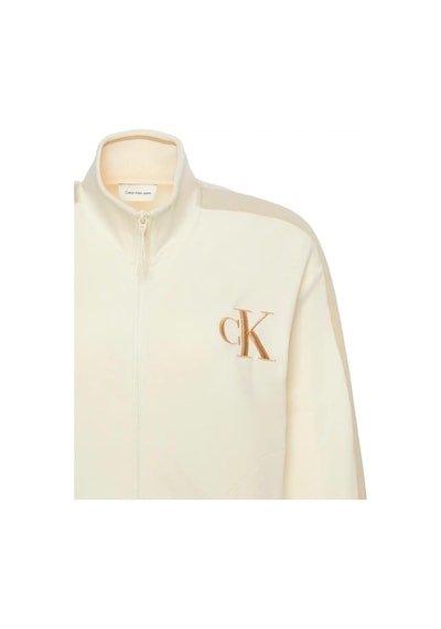 Calvin Klein Ls Stretch Terry Fz Track Jacket Kadın Krem Sweatshirt-12586
