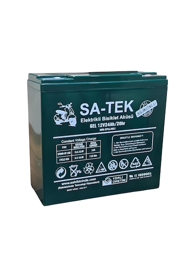 Satek 12V 24 Ah Elektrikli Motosiklet Bisiklet Aküsü Jel Akü 5'li Set 2025 Üretim