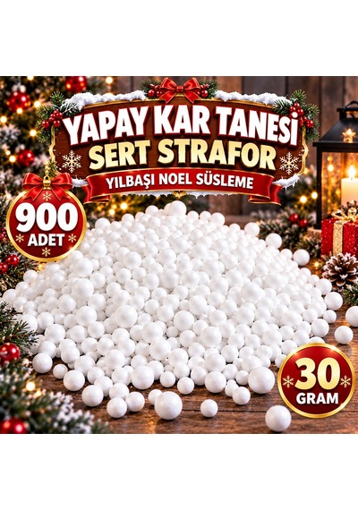 900 Adet Beyaz Yapay Kar Tanesi Yılbaşı Ağacı Süsleri Noel Ağacı Süsleri Vitrin Mekan Süsleme Diğer