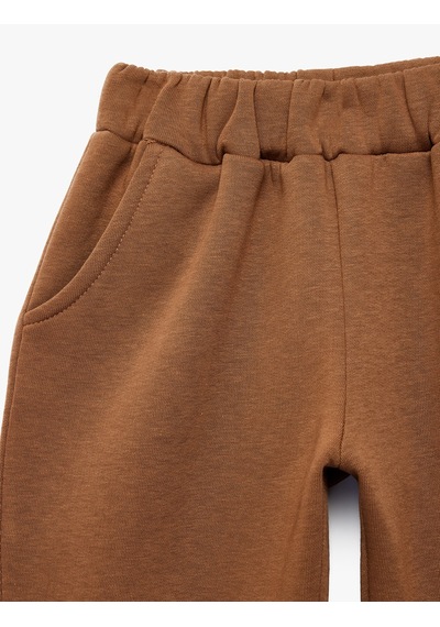 Koton Cep Detaylı Beli Lastikli Barrel Kesim Jogger Eşofman Altı Kahverengi 7wmb40060tk Kahve